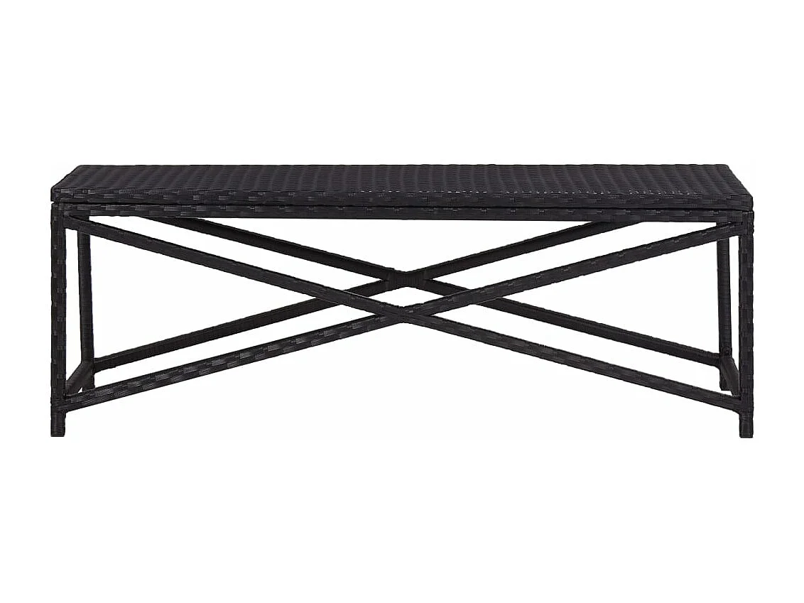 Banc de jardin meuble résine noire 102 x 40 x 43 cm 02_0011209