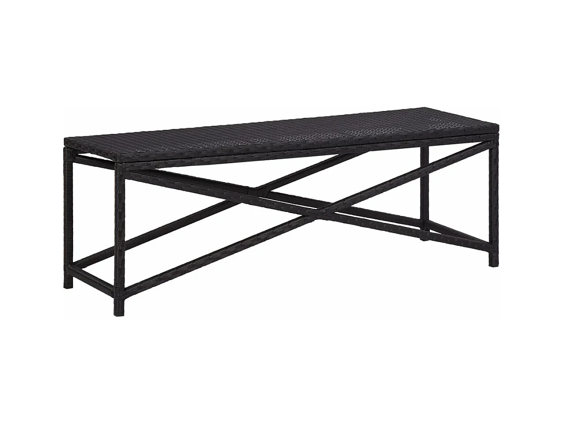 Panca da giardino mobili da giardino per esterni terrazza 120 x 40 x 43 cm resina intrecciata nera 02_0011209