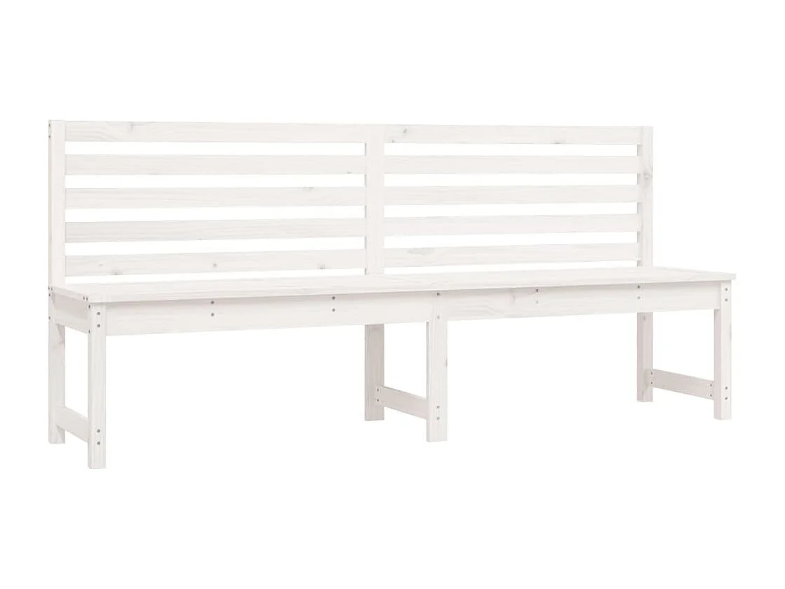 Banco de jardín muebles de exterior terraza blanco 201,5 x 48 x 91,5 cm madera maciza de pino 02_0011651