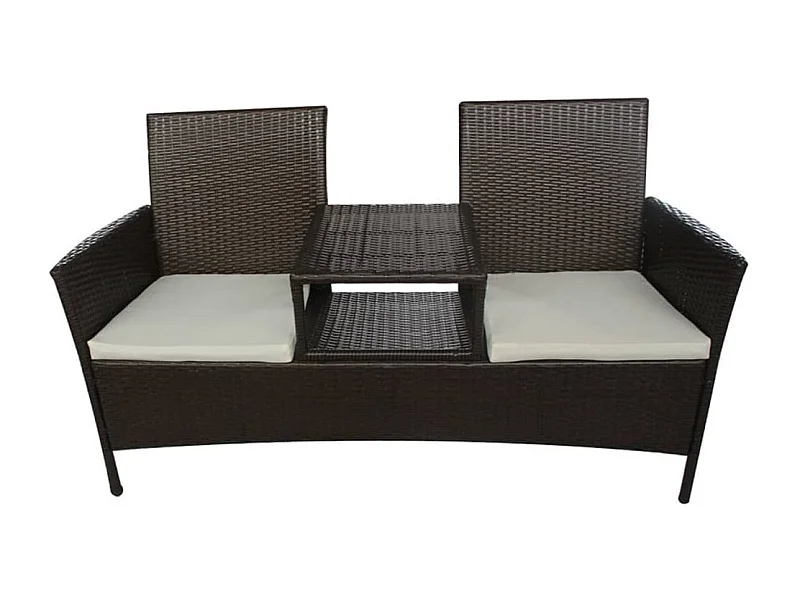 Canapé de jardin 2 résine marron 152 x 62 x 85 cm 02_0011855