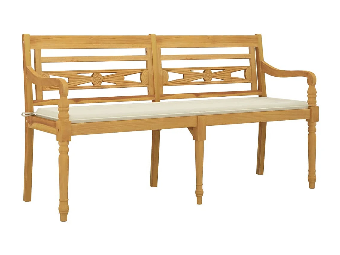 Banc de jardin meuble bois marron 150 x 51.5 x 84 cm 02_0011067