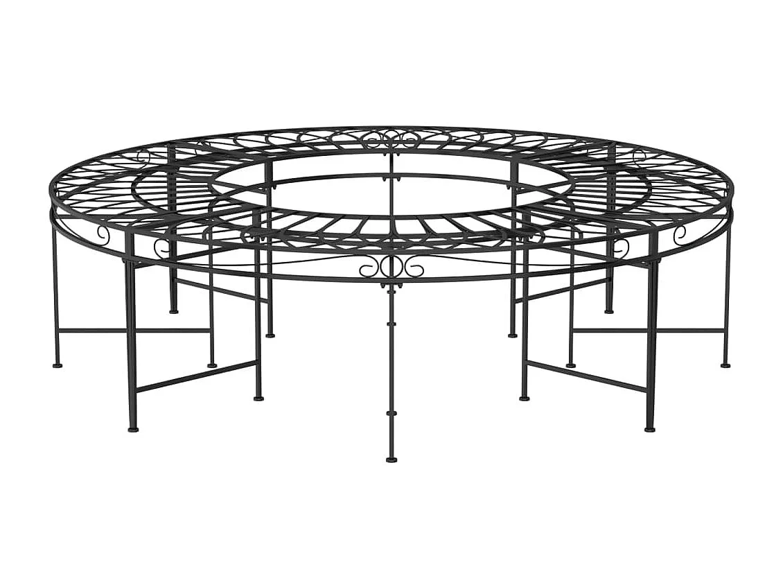 Banc de jardin meuble noire 160 x 160 x 45 cm 02_0011120