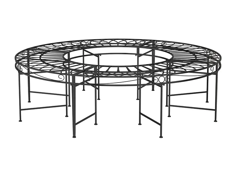 Banc de jardin meuble noire 160 x 160 x 45 cm 02_0011120