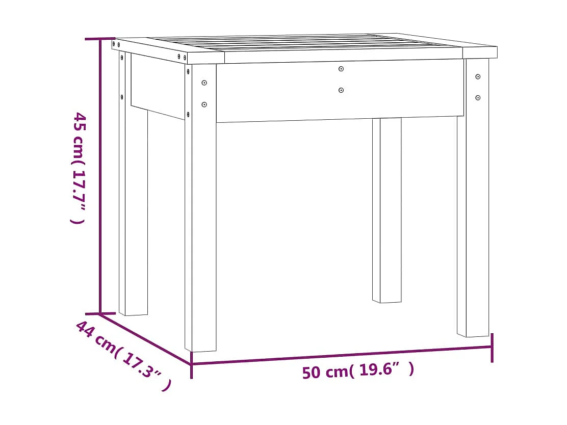 Banc de jardin meuble bois marron 50 x 44 x 45 cm 02_0011322