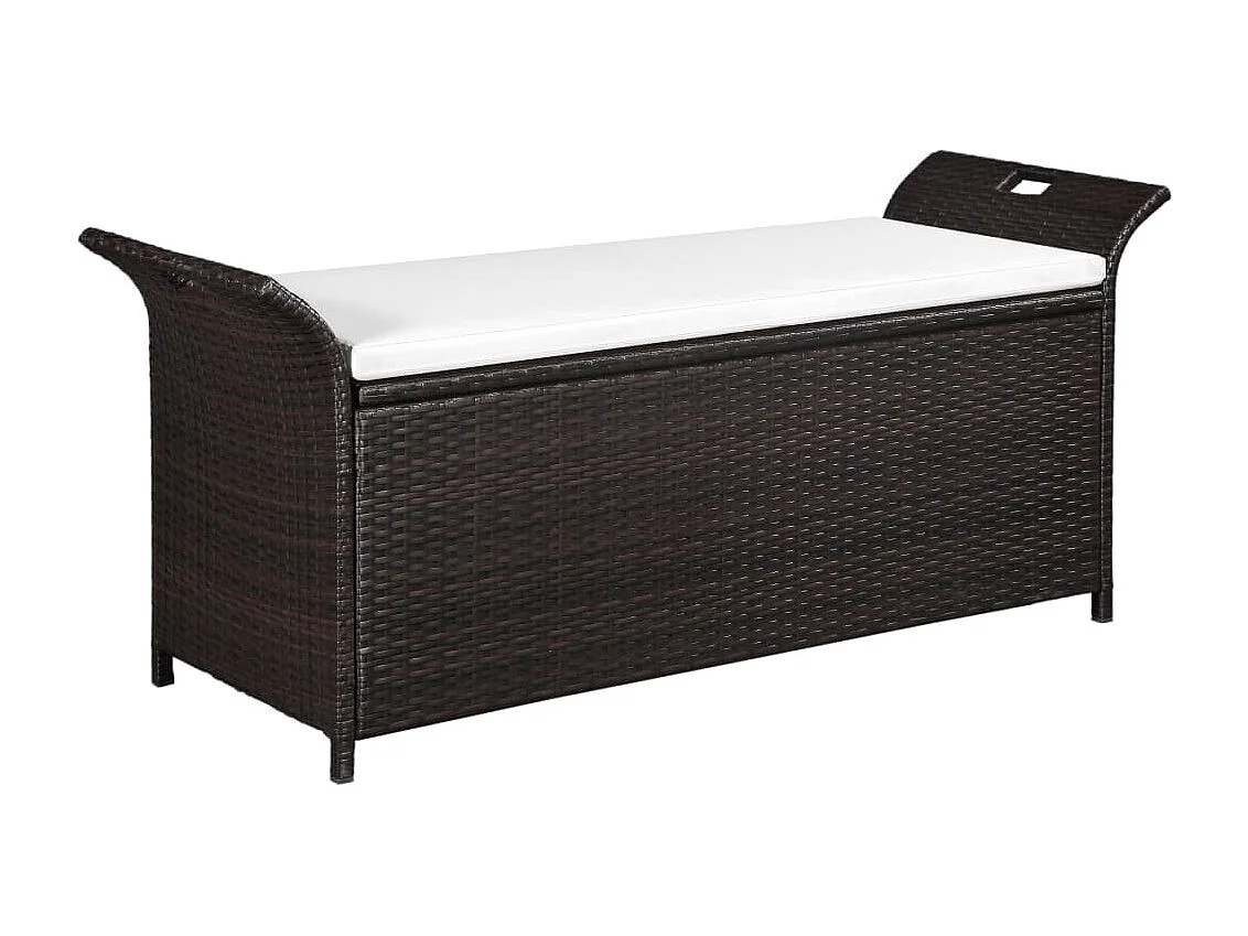 Banc de jardin meuble résine marron 138 x 50 x 60 cm 02_0011428