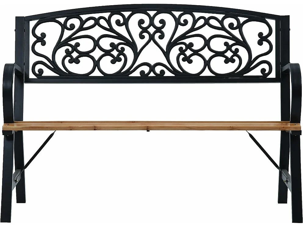 Banc de jardin meuble bois marron 120 x 56 x 87 cm 02_0011192