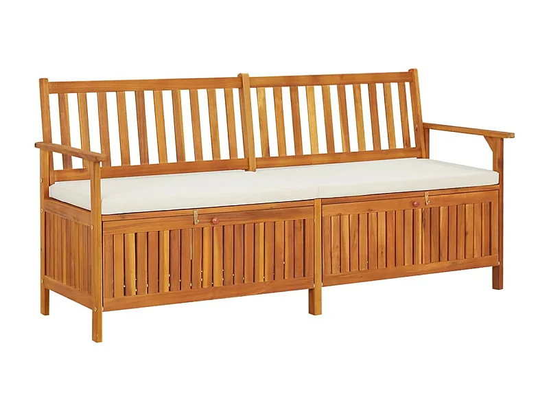 Panca da giardino mobili da giardino per esterni terrazza portaoggetti con cuscino 170 x 63 x 84 cm legno massello di acacia 02_0011799