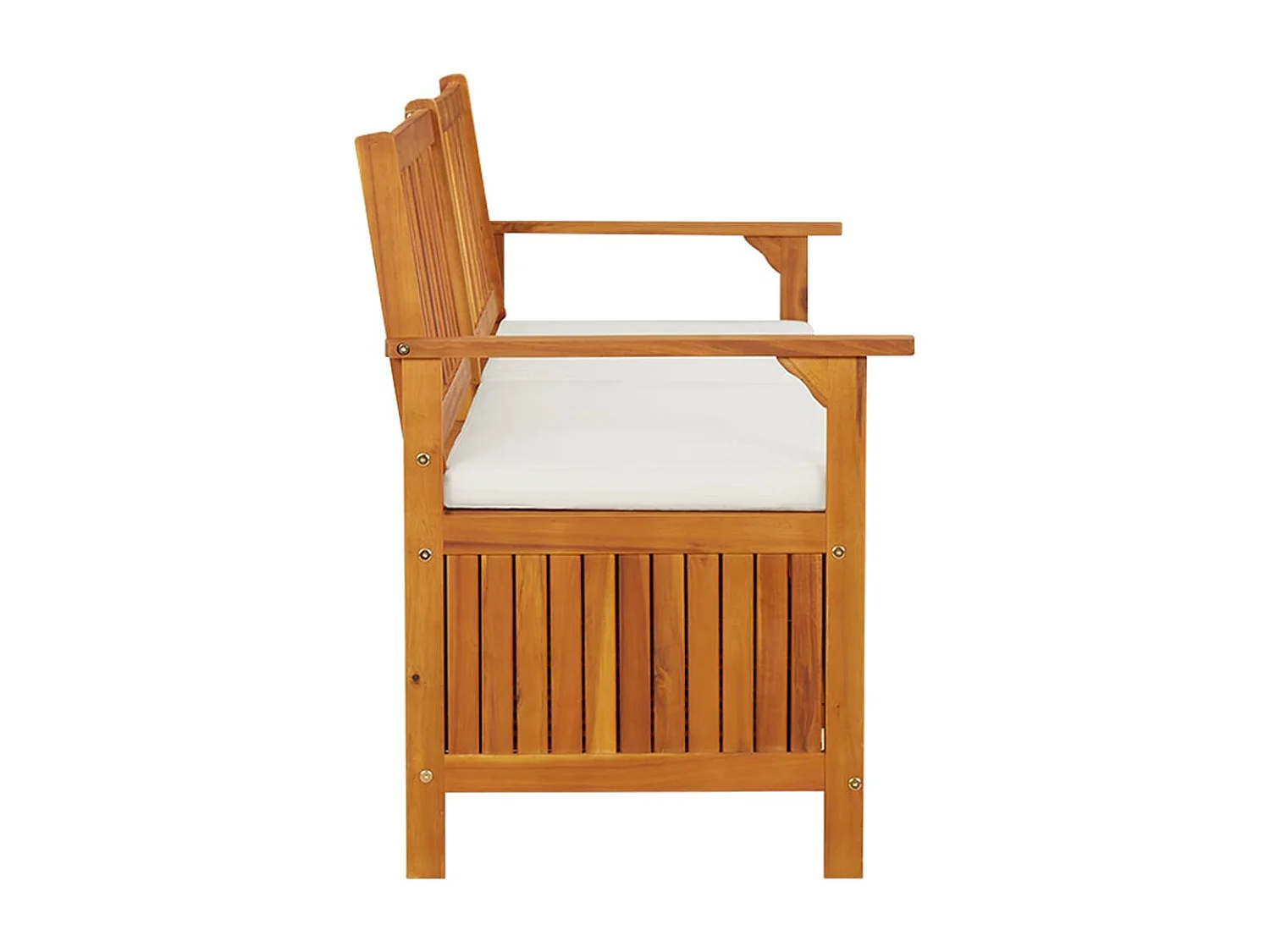 Panca da giardino mobili da giardino per esterni terrazza portaoggetti con cuscino 170 x 63 x 84 cm legno massello di acacia 02_0011799