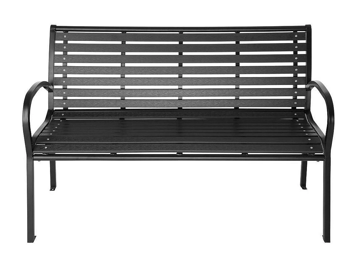 Banco de jardim em aço lacado 126 cm preto 2208150