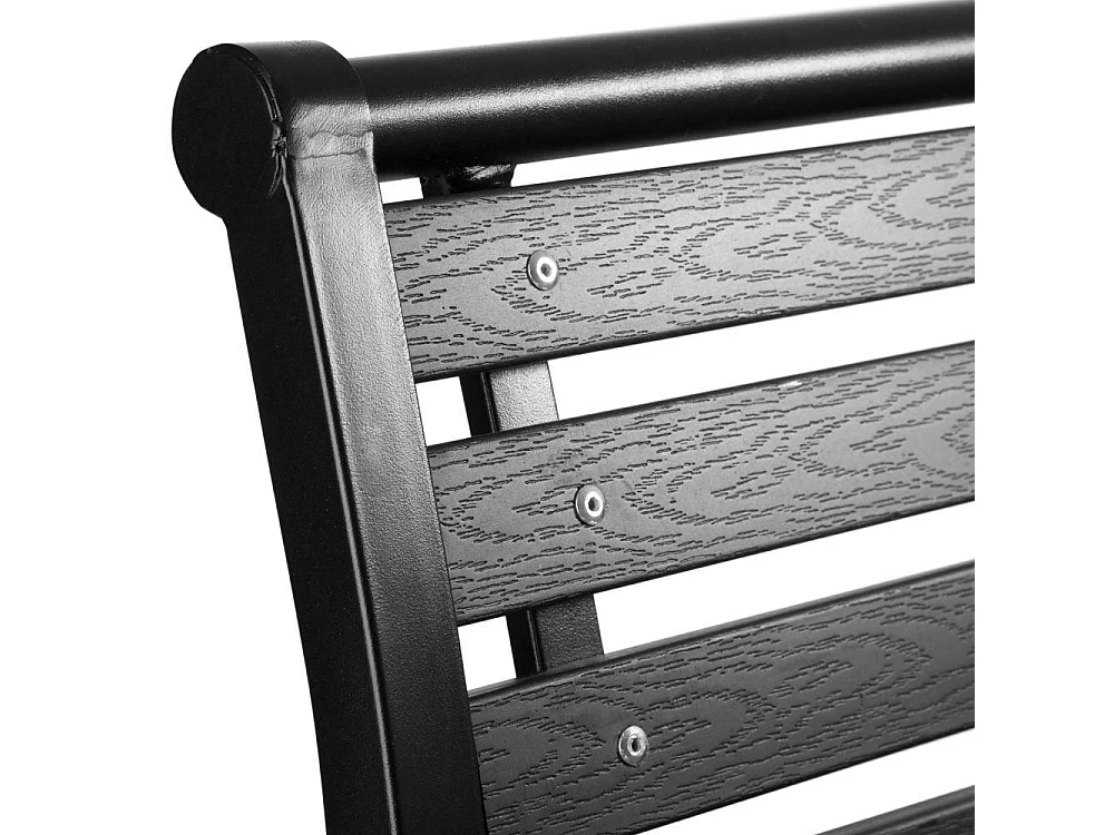 Banco de jardim em aço lacado 126 cm preto 2208150