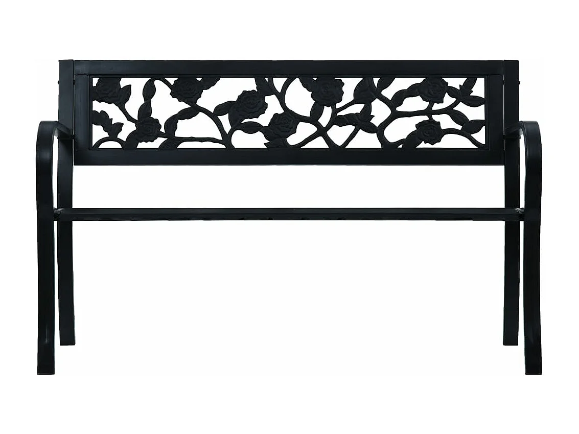 Banc de jardin meuble noire 125 x 53 x 77 cm 02_0011235
