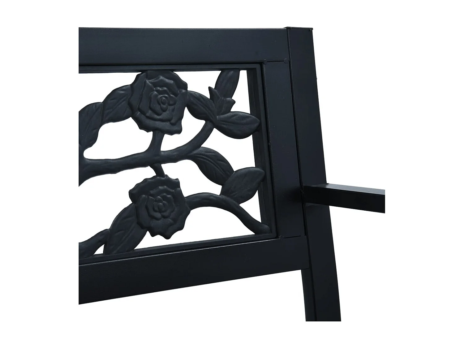 Panca da giardino arredo da giardino per esterni terrazza 125 cm acciaio nero 02_0011235