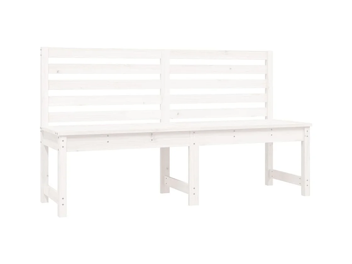 Banco de jardim mobiliário de pátio exterior terraço branco 157,5 x 48 x 91,5 cm madeira maciça de pinho 02_0011649