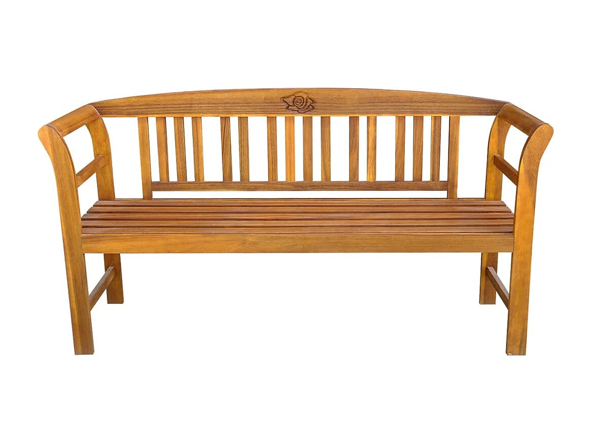 Banc de jardin meuble bois marron 157 x 45 x 82.5 cm 02_0011258