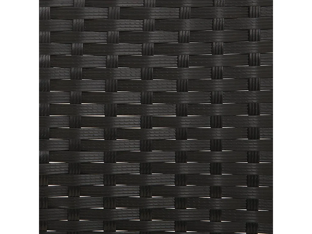 Banco de jardín muebles de exterior terraza de 2 plazas con cojines de resina tejida en negro 02_0011779