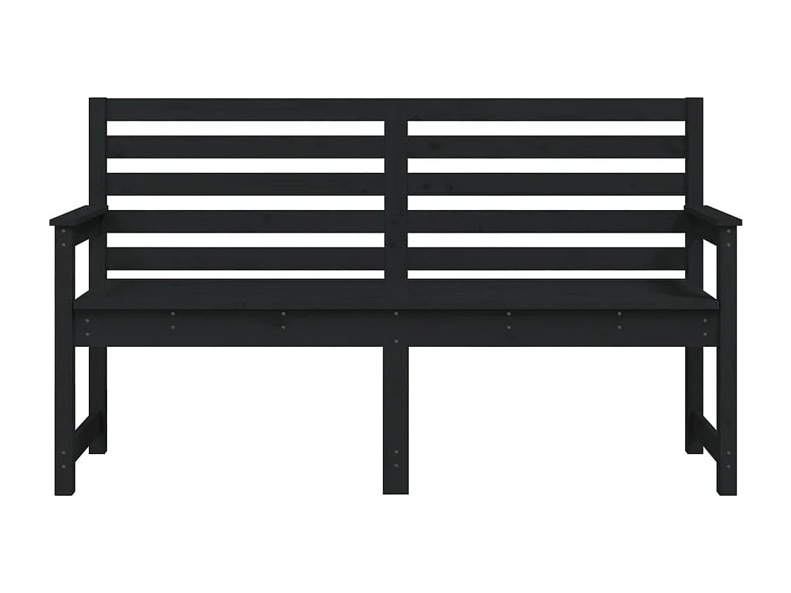 Panca da giardino mobile da giardino per esterni terrazza nera 159,5 x 48 x 91,5 cm legno di pino massiccio 02_0011754