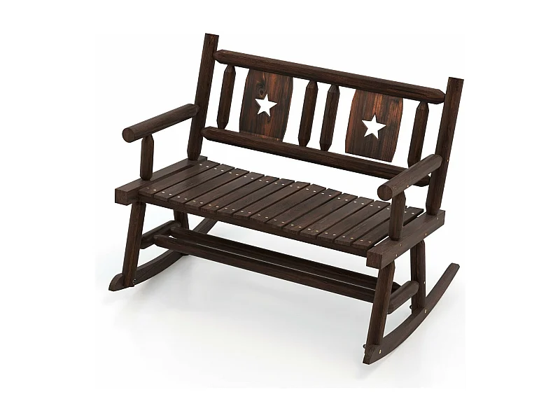 Banc à bascule de bois marron 111 x 85 x 89 cm 20_0007816