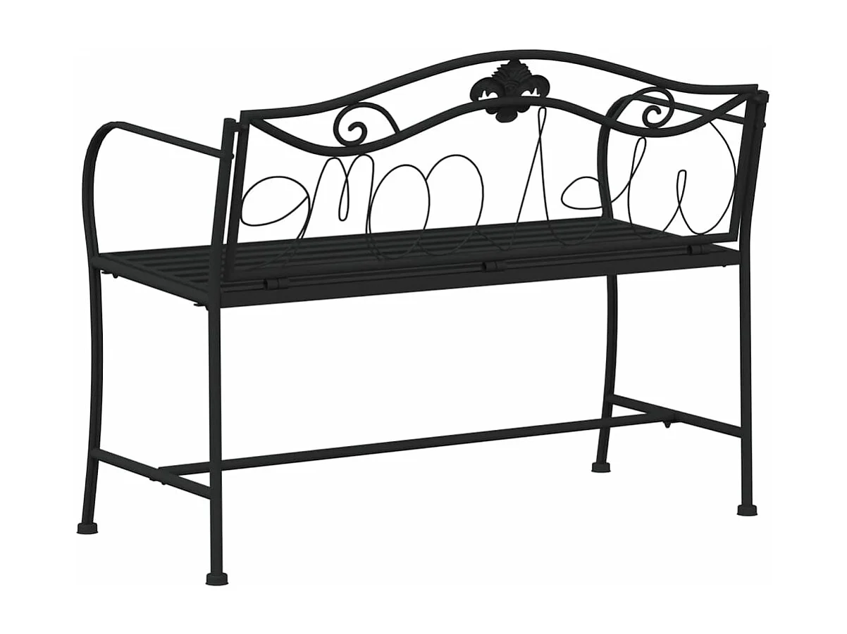 Banc de jardin meuble noire 104 x 52 x 78 cm 02_0011278