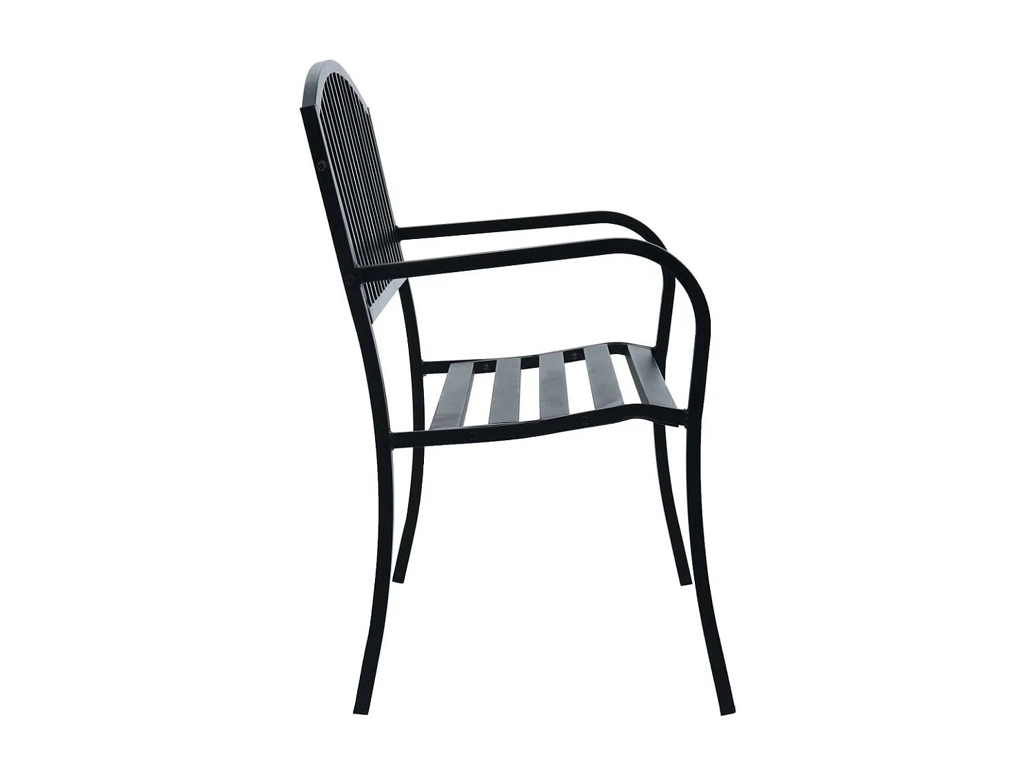 Banc de jardin meuble noire 125 x 53 x 82 cm 02_0011234