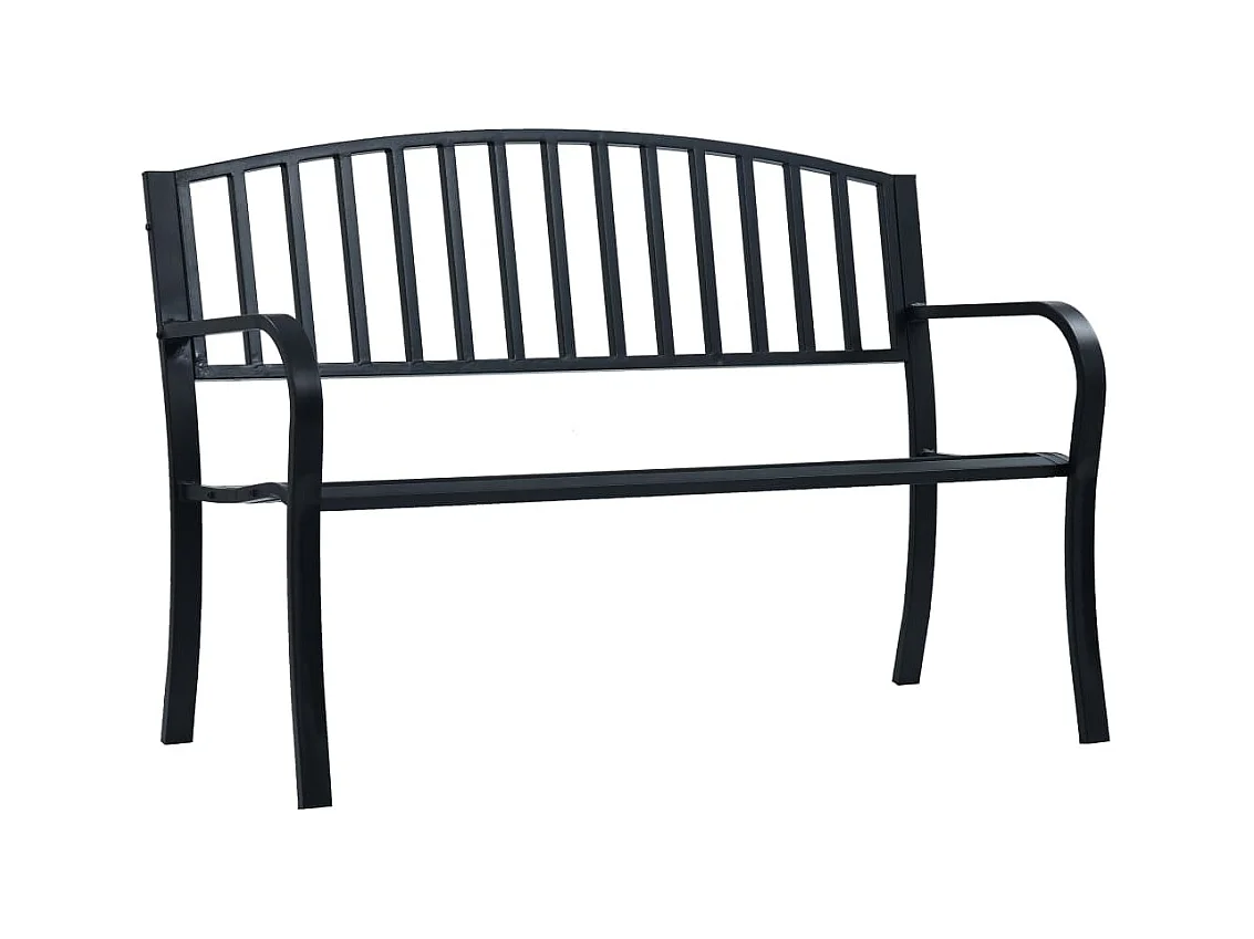 Banc de jardin meuble noire 125 x 53 x 82 cm 02_0011234
