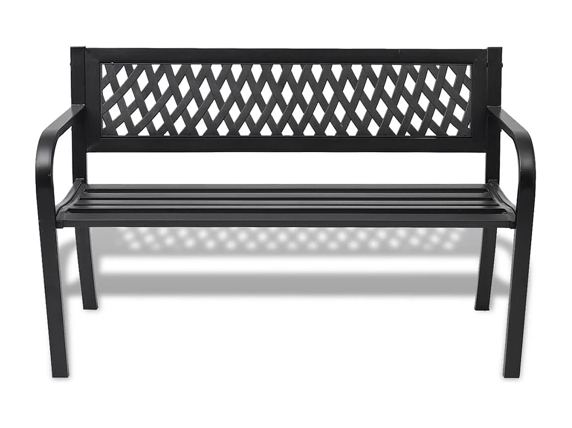 Banc de jardin meuble noire 118 x 50 x 75 cm 02_0011188