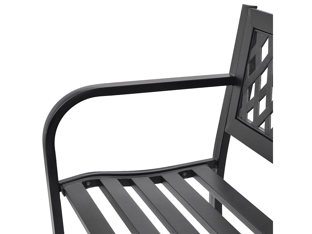 Banc de jardin meuble noire 118 x 50 x 75 cm 02_0011188