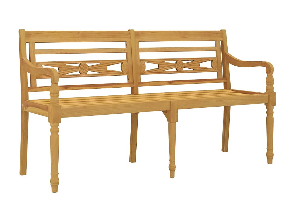 Banc de jardin meuble bois marron 150 x 51.5 x 84 cm 02_0011089