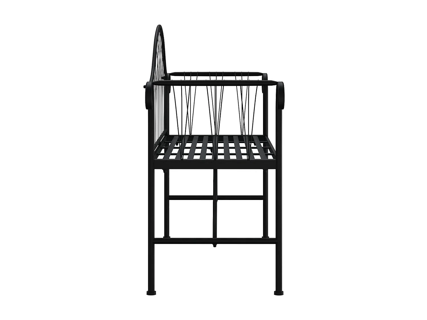 Banc de jardin meuble noire 128 x 44.5 x 88 cm 02_0011282