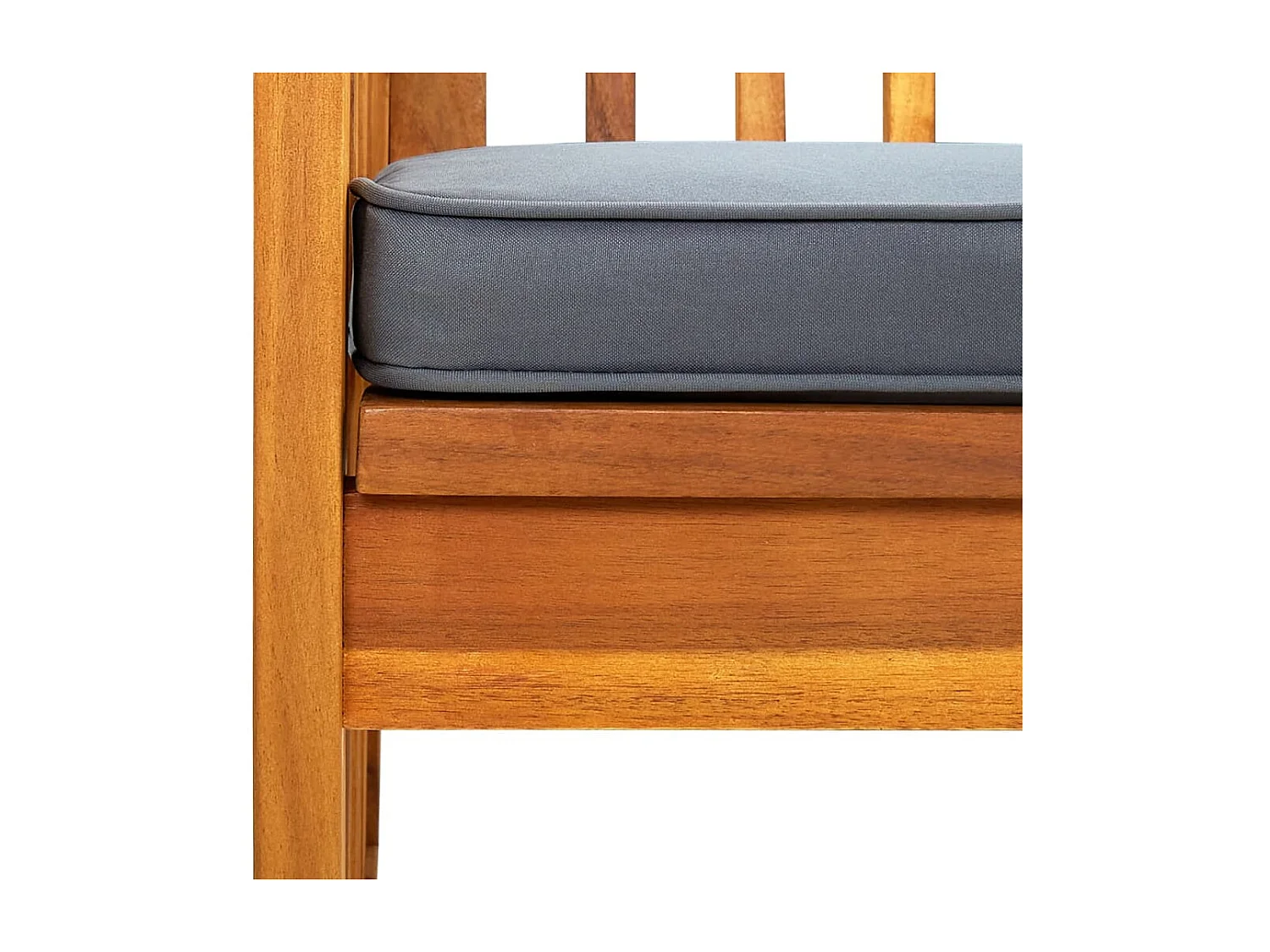 Banco de jardín muebles de terraza exterior con cojín 147 cm madera maciza de acacia 02_0011430