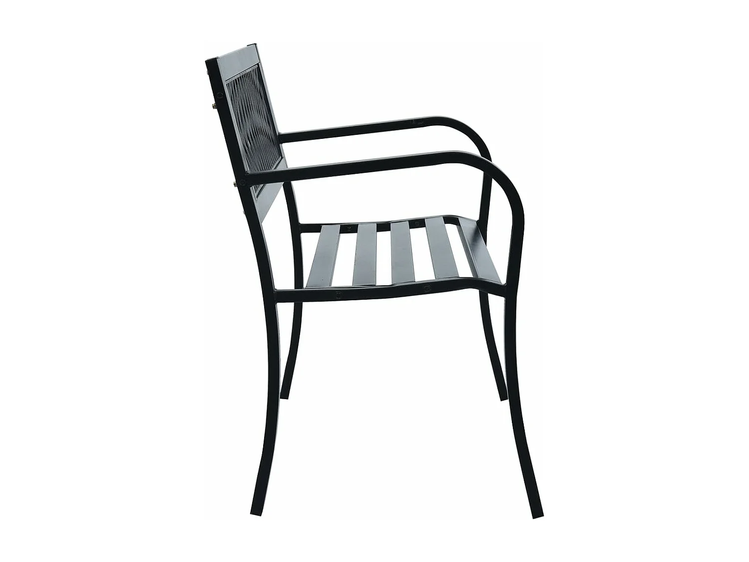 Panca da giardino arredo da giardino per esterni terrazza 125 cm acciaio nero 02_0011233