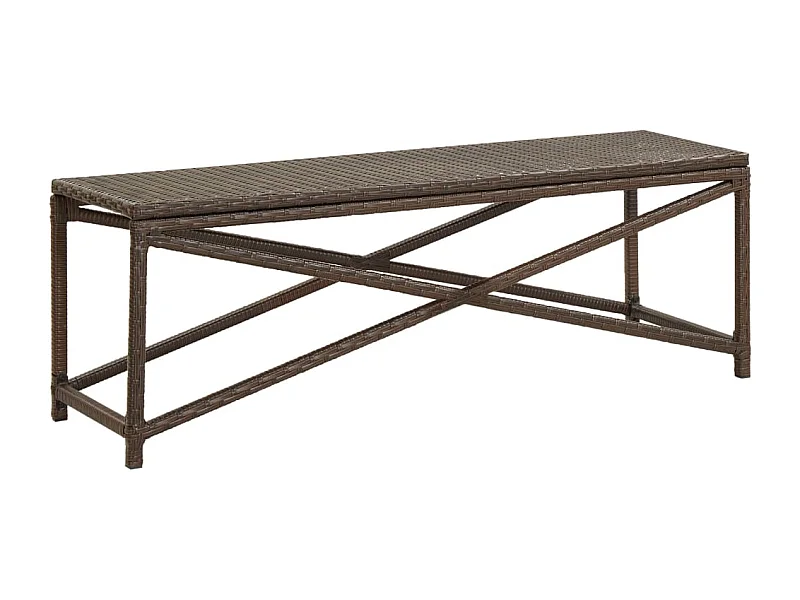 Banc de jardin meuble résine marron 120 x 40 x 43 cm 02_0011208