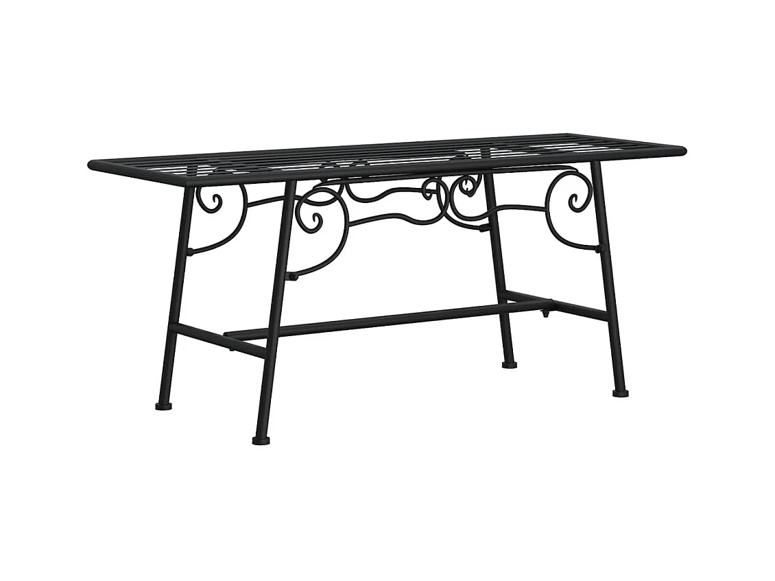 Banc de jardin meuble noire 110 x 38 x 46 cm 02_0011843