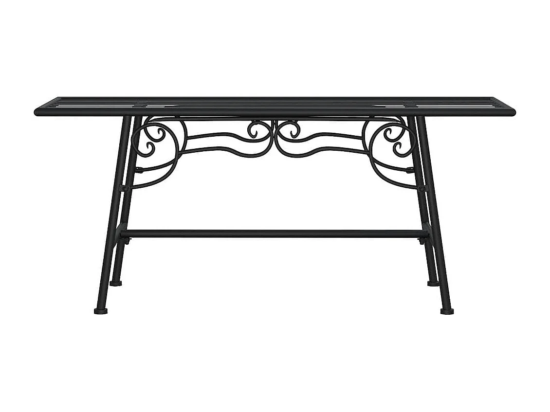 Panca da giardino mobili da giardino per esterni terrazza albero torre 110 cm acciaio nero 02_0011843