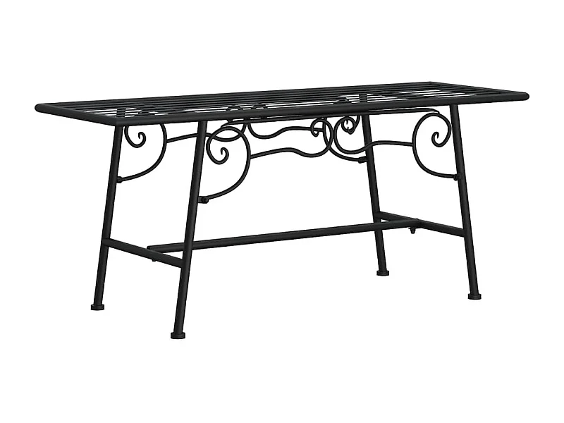 Panca da giardino mobili da giardino per esterni terrazza albero torre 110 cm acciaio nero 02_0011843