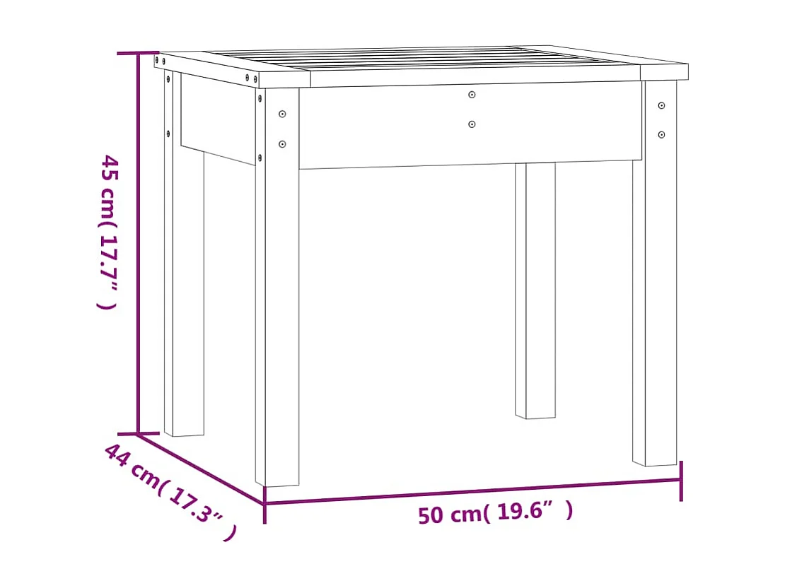 Banc de jardin meuble bois blanche 50 x 44 x 45 cm 02_0011653
