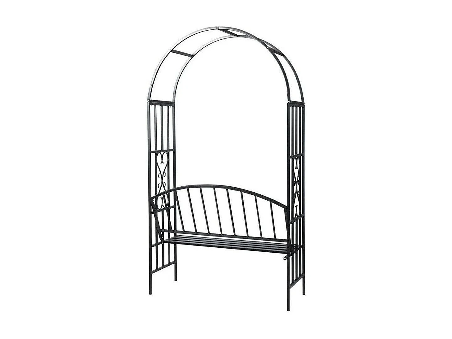 Arche à rosiers gloriette métal argentée 114 x 57 x 210 cm 2202005