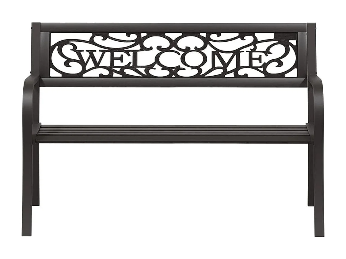 Banc de jardin meuble noire 125 x 53 x 77 cm 02_0011230