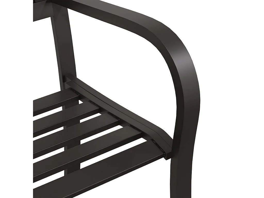 Banc de jardin meuble noire 125 x 53 x 77 cm 02_0011230