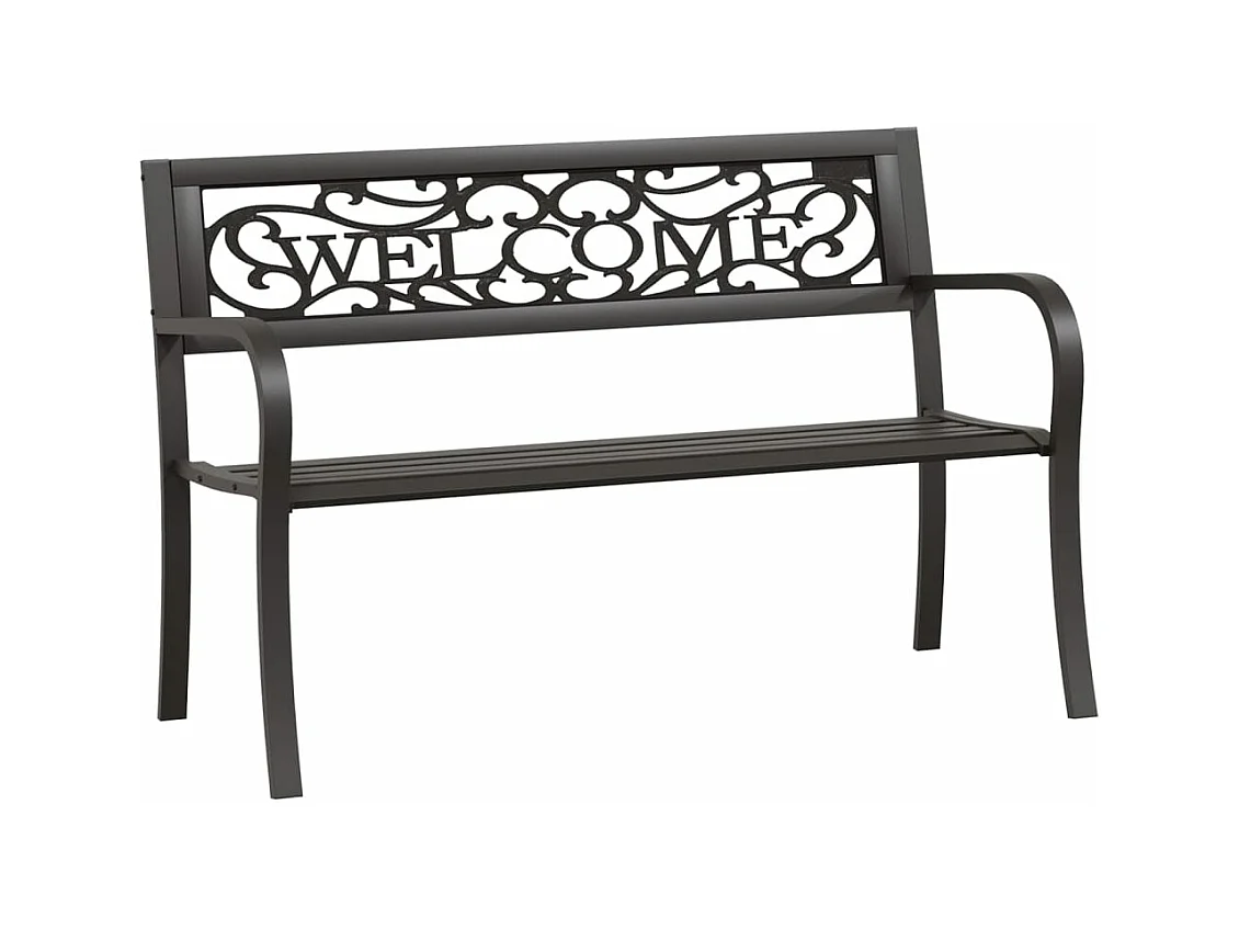 Banc de jardin meuble noire 125 x 53 x 77 cm 02_0011230