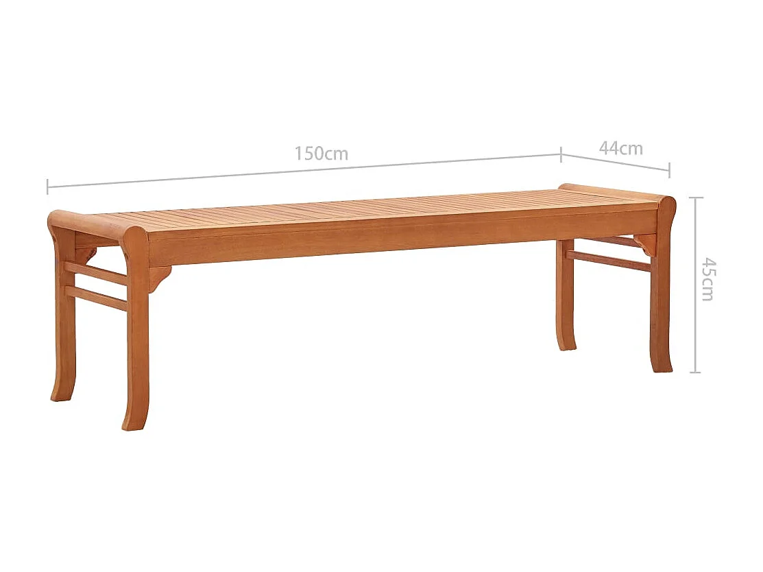 Banc de jardin meuble bois marron 150 x 44 x 45 cm 02_0011312