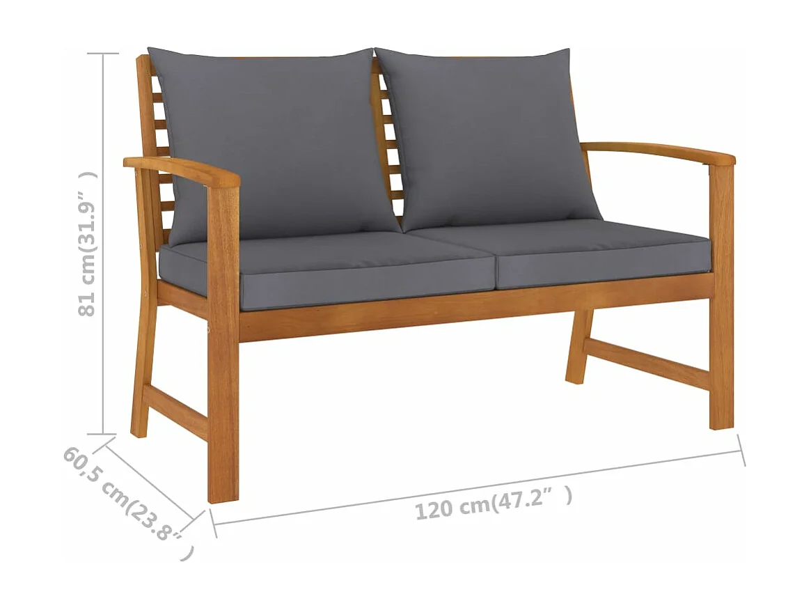 Banc de jardin meuble bois marron 120 x 60.5 x 81 cm 02_0011717