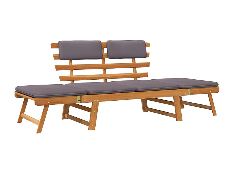 Sillón de 190 cm con cojín 2 en 1 de madera maciza de acacia 02_0011866