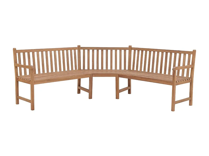 Panca da giardino mobile da giardino per esterni terrazza ad angolo da giardino 185 x 185 x 90 cm legno massello di teak 02_0011124