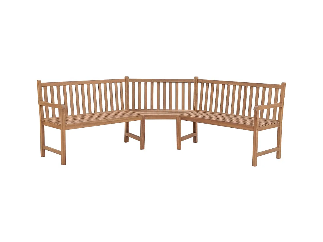 Panca da giardino mobile da giardino per esterni terrazza ad angolo da giardino 185 x 185 x 90 cm legno massello di teak 02_0011124
