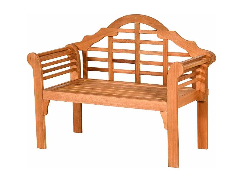 Panca da giardino pieghevole in legno di eucalipto a 2 posti 123 x 54 x 96 cm Panca da giardino da esterno per terrazza cortile balcone 20_0007806