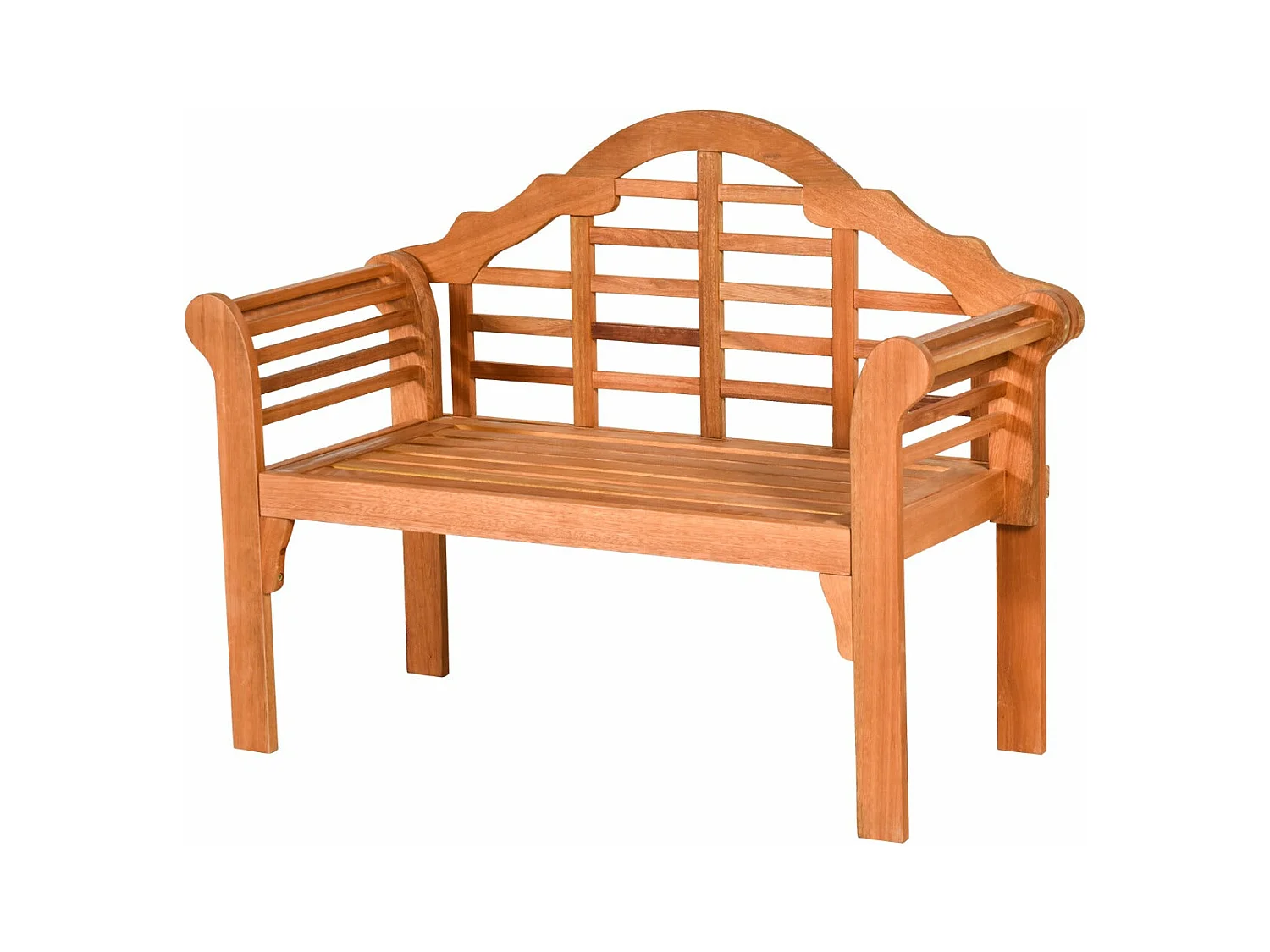 Banco de jardín plegable de madera de eucalipto, 2 plazas, 123 x 54 x 96 cm, banco de jardín para exterior, para terraza, patio, balcón 20_0007806
