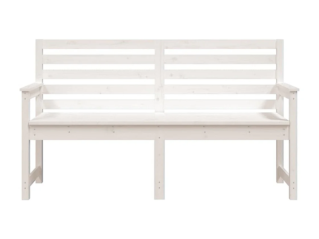 Banc de jardin meuble bois blanche 159.5 x 48 x 91.5 cm 02_0011650