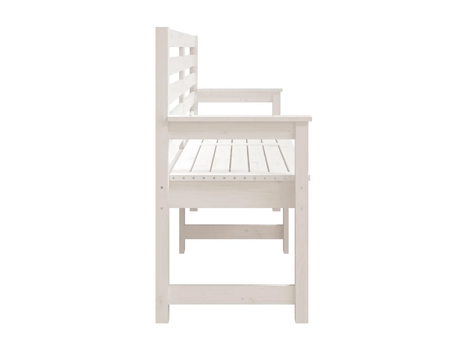 Banc de jardin meuble bois blanche 159.5 x 48 x 91.5 cm 02_0011650