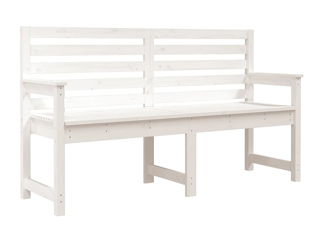 Banc de jardin meuble bois blanche 159.5 x 48 x 91.5 cm 02_0011650