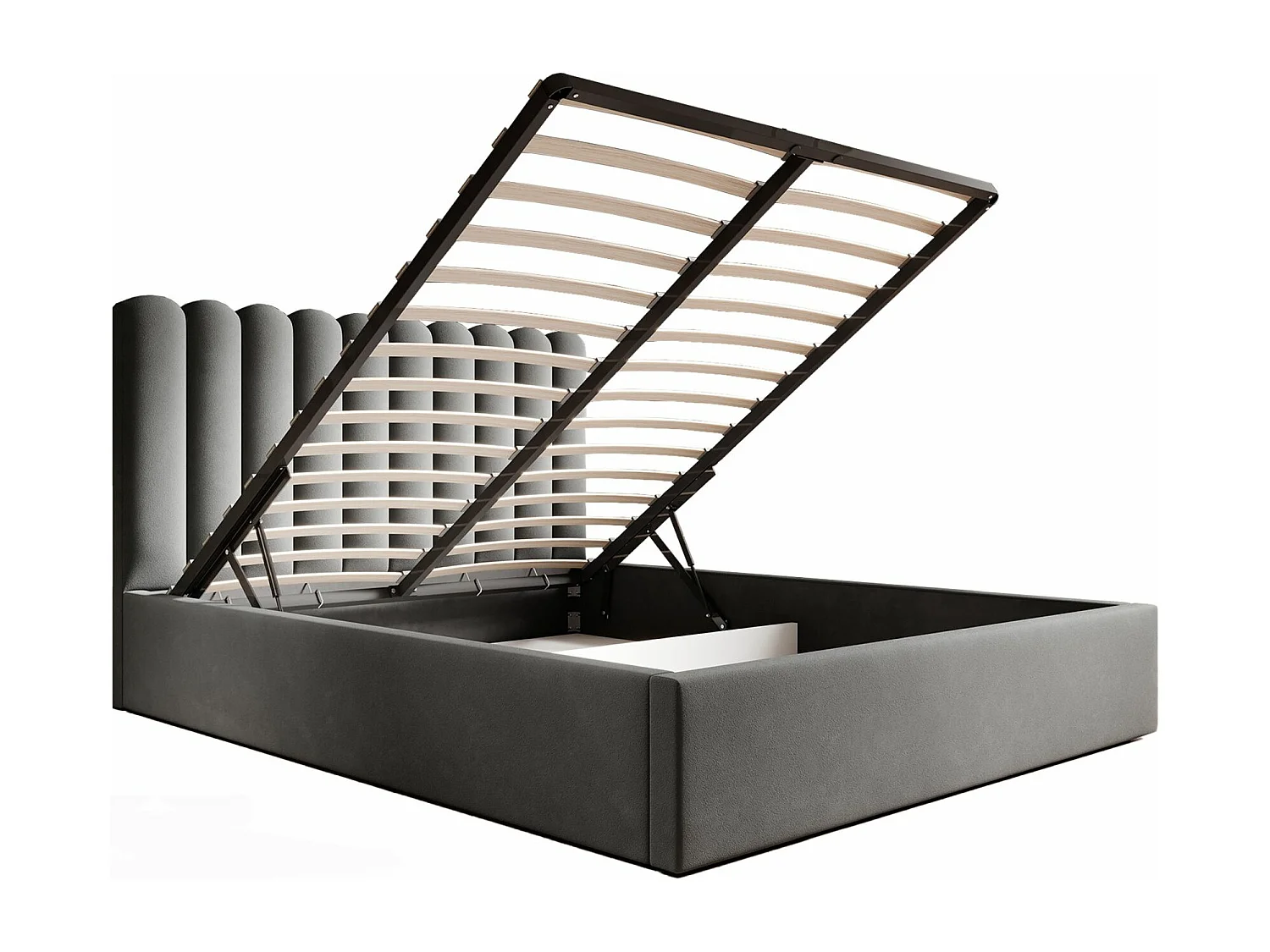 Polsterbett 180x200 - mit Bettkasten, Lattenrost und Samtbezug - kupferbraun - BISCOTTINO